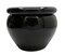 Round Self Watering Glazed Ceramic Pot - Black - 6 1/4 x 4 3/4"